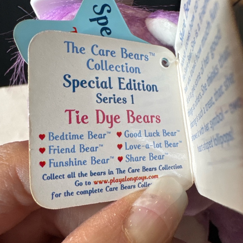 Care Bears Share Bear Special Edition Series 1 Tie Dye NWT Plush - Picture 6 of 7